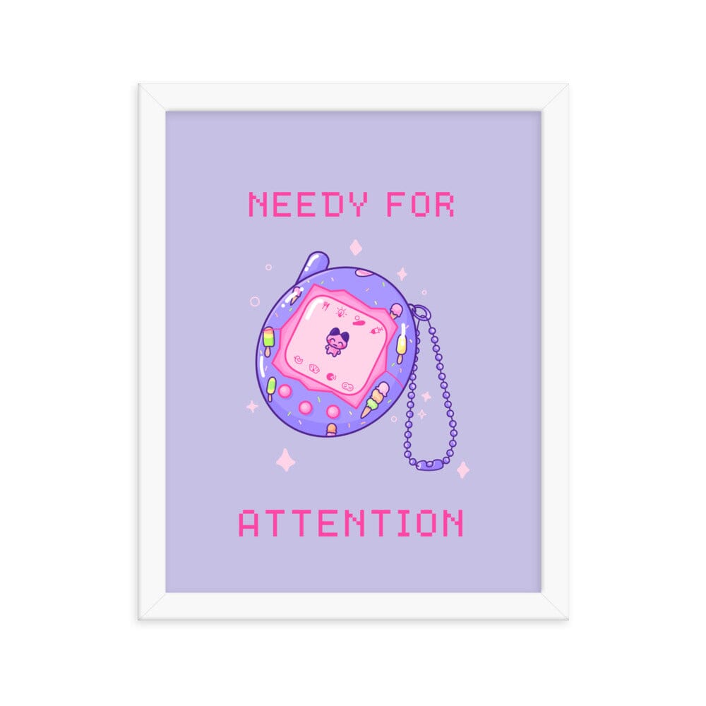 Needy for Attention | Framed poster | Retro Gaming Threads & Thistles Inventory