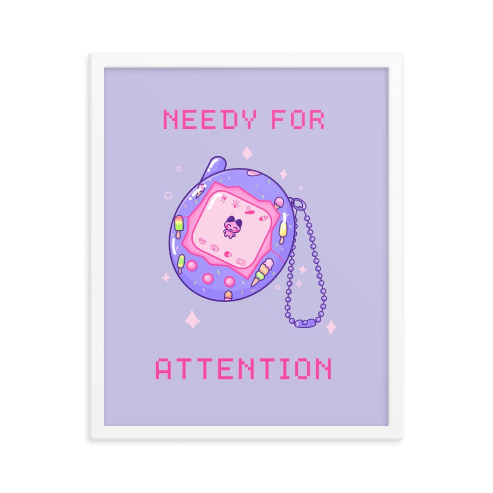 Needy for Attention | Framed poster | Retro Gaming Threads & Thistles Inventory