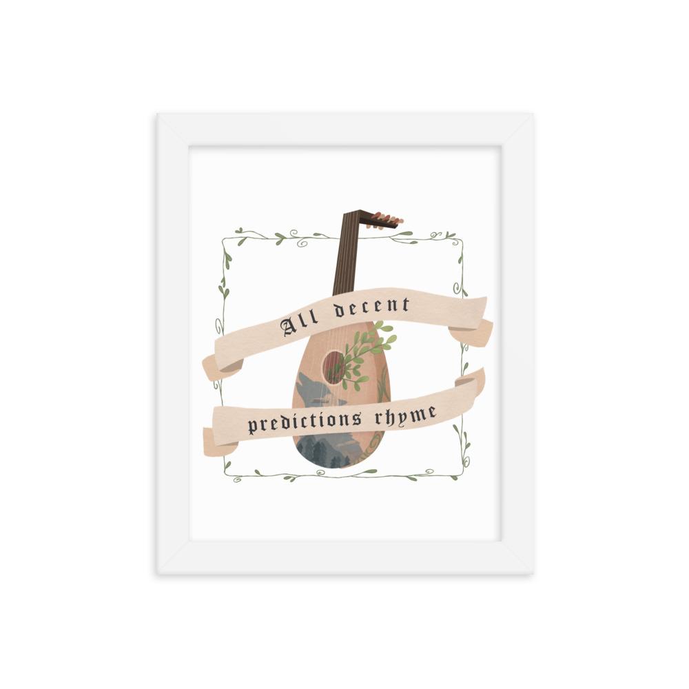 Predictions Rhyme | 8x10 in Framed poster | The Witcher Threads and Thistles Inventory White