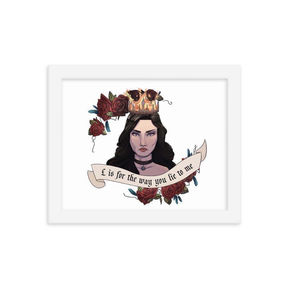 Lie to me | Framed poster | The Witcher Threads and Thistles Inventory White