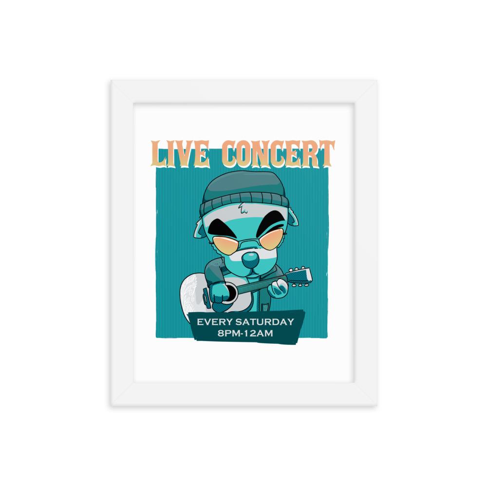 Live Concert | 8x10 in Framed poster | Animal Crossing Threads and Thistles Inventory White