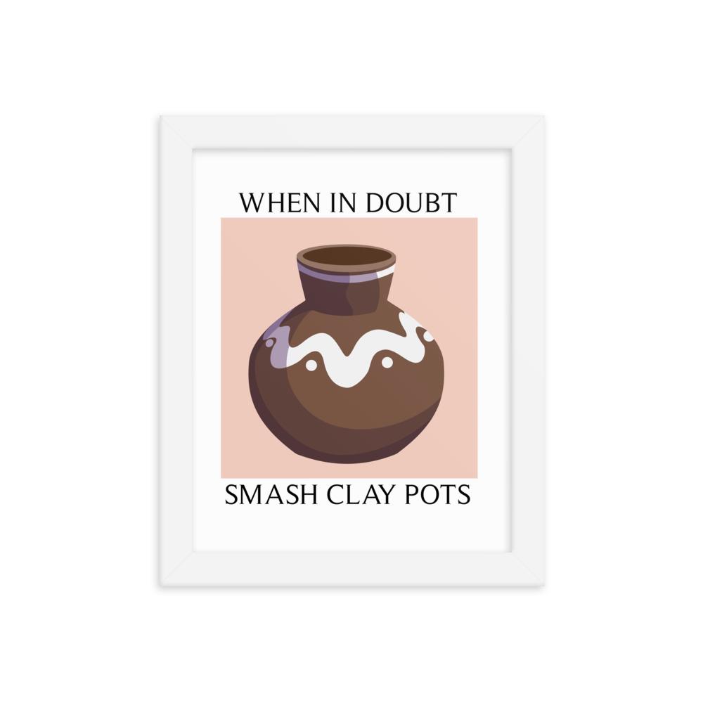 Smash Clay Pots | 8x10 in Framed poster | the Legend of Zelda Threads and Thistles Inventory White