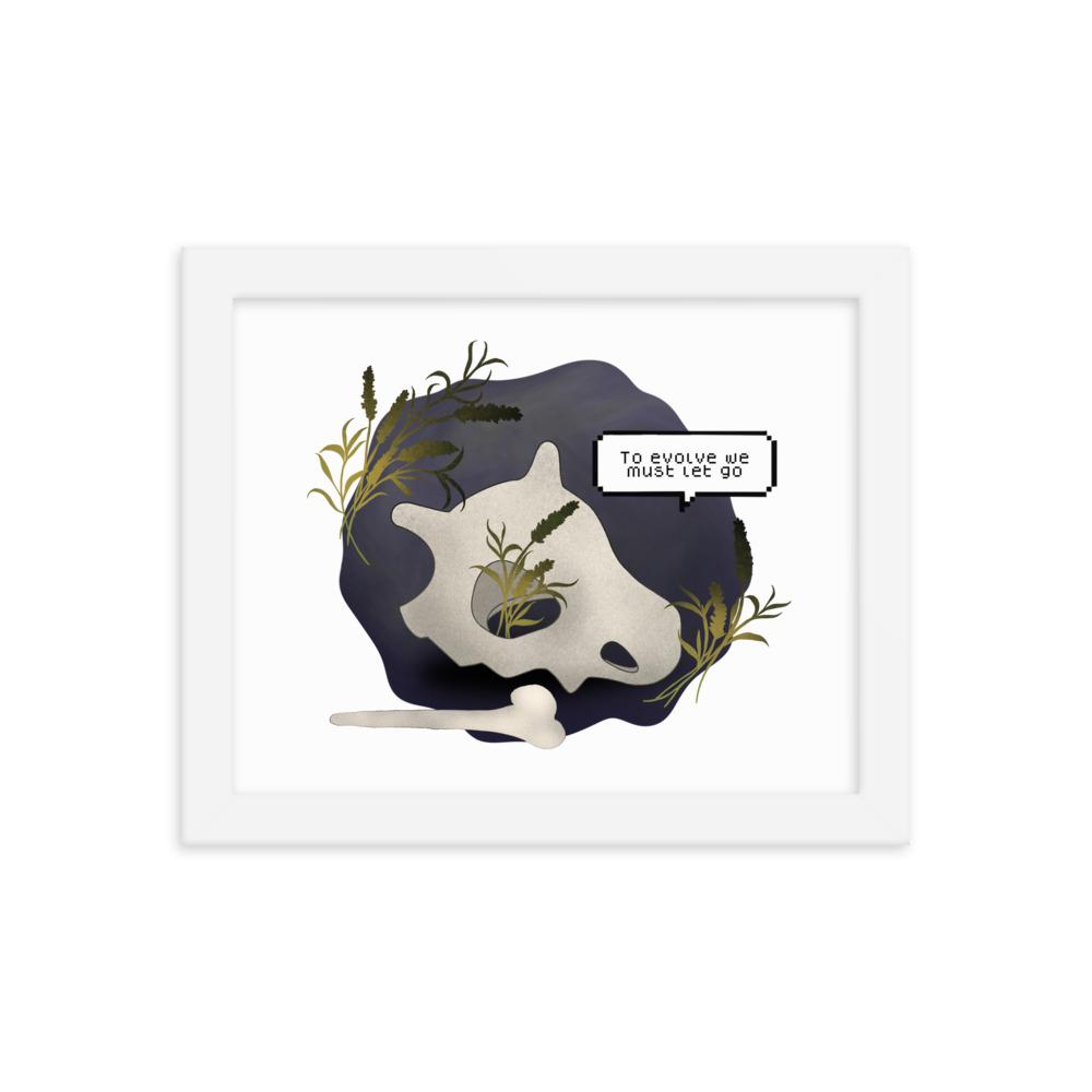 To Evolve | 8x10 Framed poster | Pokemon Threads and Thistles Inventory White