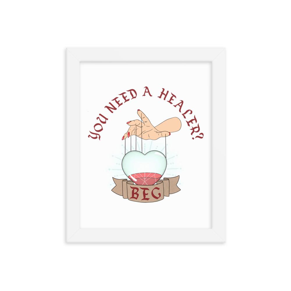Beg | 8x10 Framed poster | FPS/TPS Threads and Thistles Inventory White