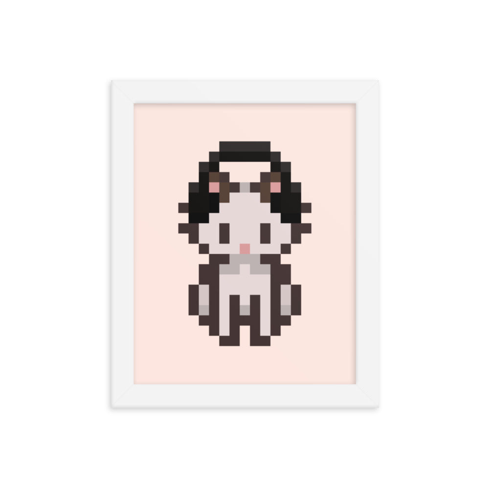 Gamer Kitty | Framed poster | Cozy Gamer Threads & Thistles Inventory White