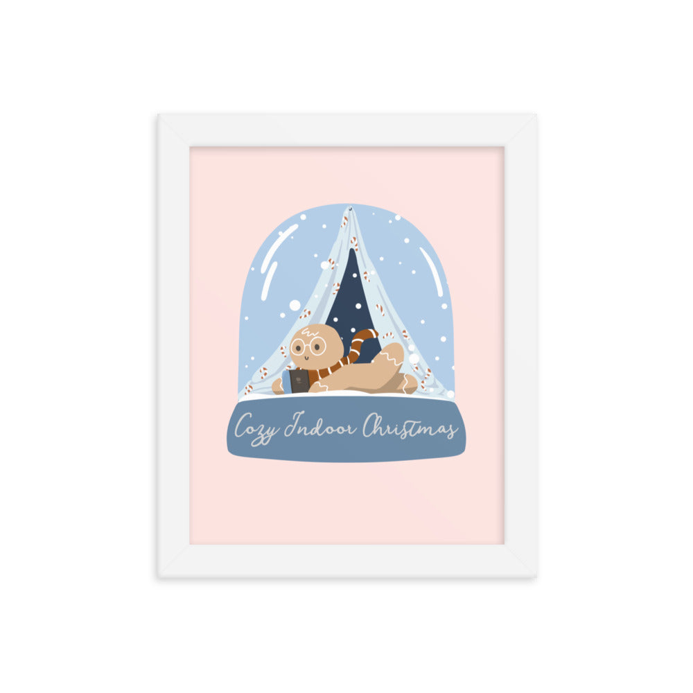 Cozy Christmas Gingy | 8x10 Framed poster Threads & Thistles Inventory White