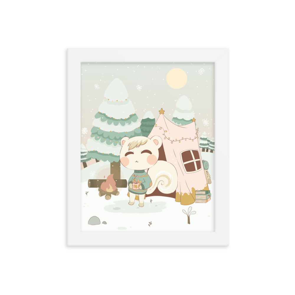 Marshal's Cozy Christmas | Cozy Gamer Animal Crossing | Framed poster Threads & Thistles Inventory White