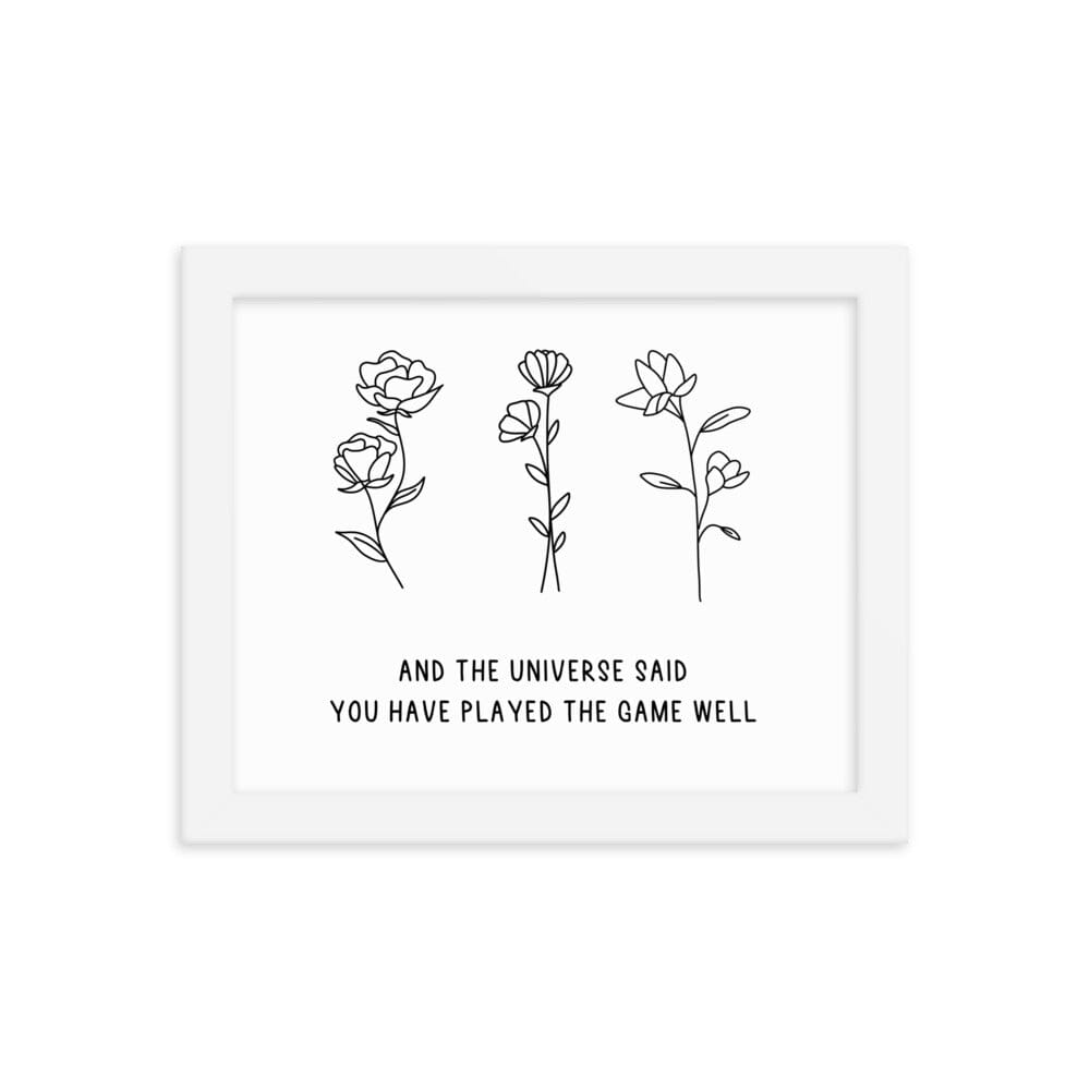 You Have Played the Game Well | 8x10 Framed poster | Minecraft Threads & Thistles Inventory