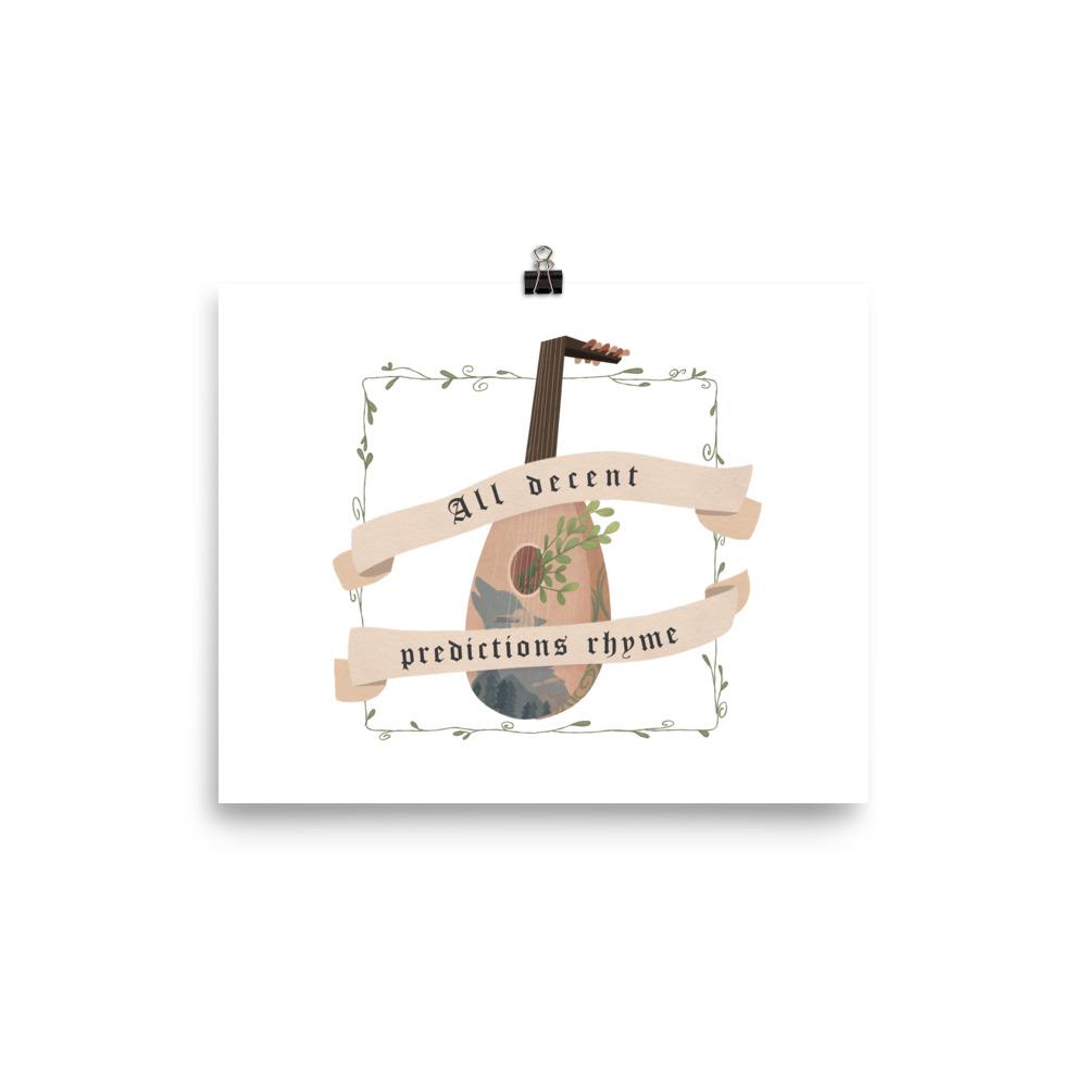 Decent Predictions Rhyme | 8x10 in Poster | The Witcher Threads and Thistles Inventory