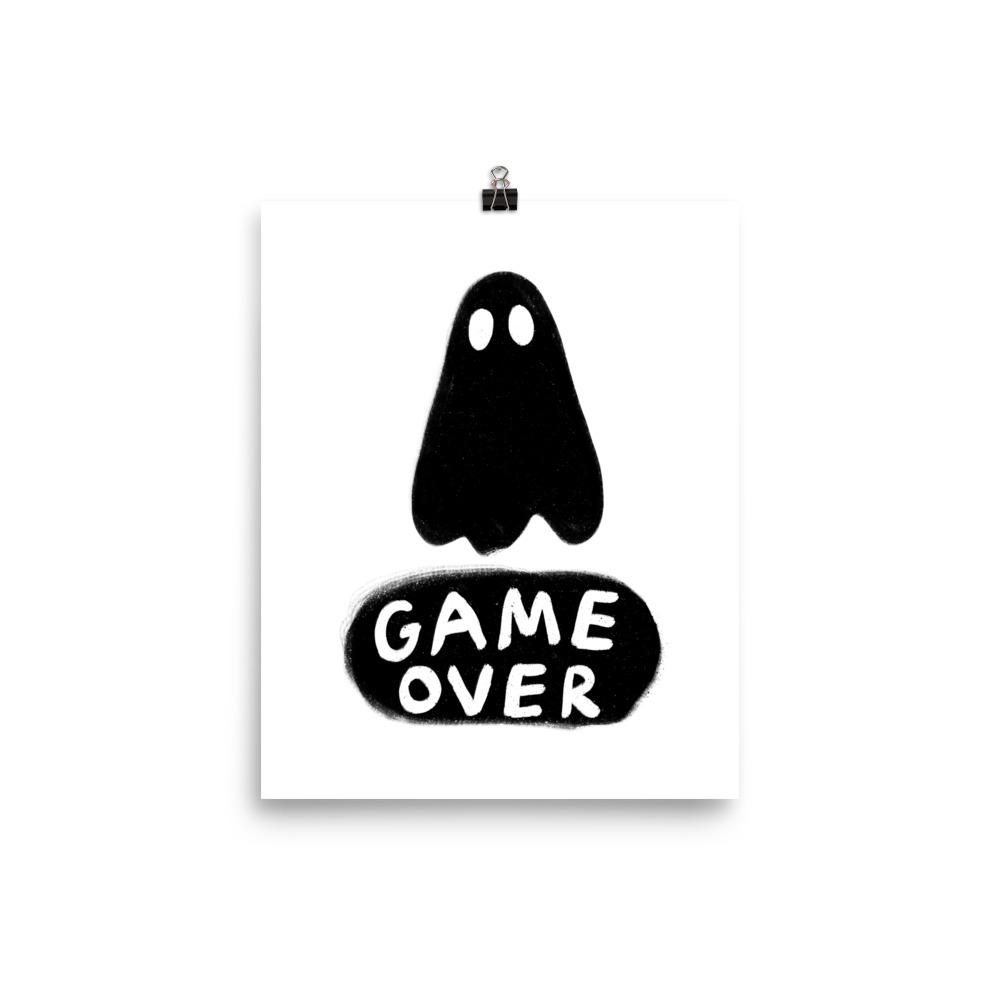 Game Over Ghost | 8x10 Poster Threads and Thistles Inventory
