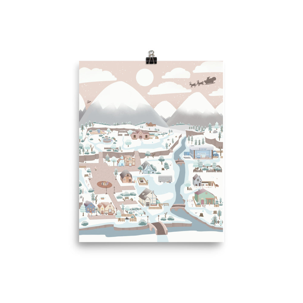 Winter Pelican Town | Christmas 8x10 Poster Threads & Thistles Inventory