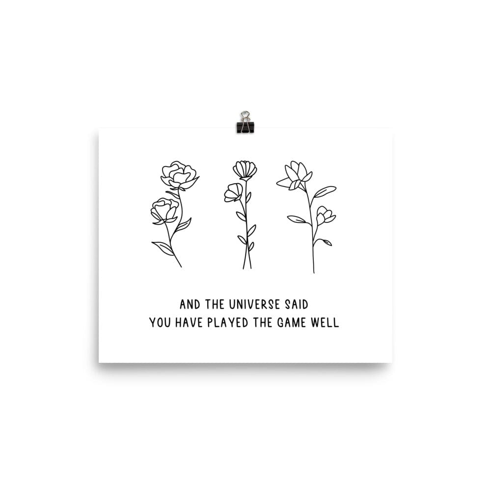 You Have Played the Game Well | 8x10 Poster | Minecraft Threads & Thistles Inventory