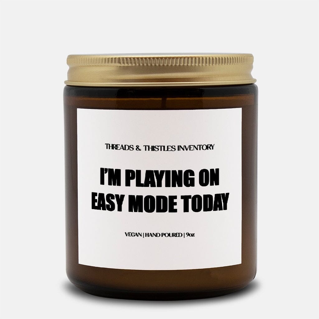 Easy Mode | 9oz Candle | Gamer Affirmations Candles Threads & Thistles Inventory