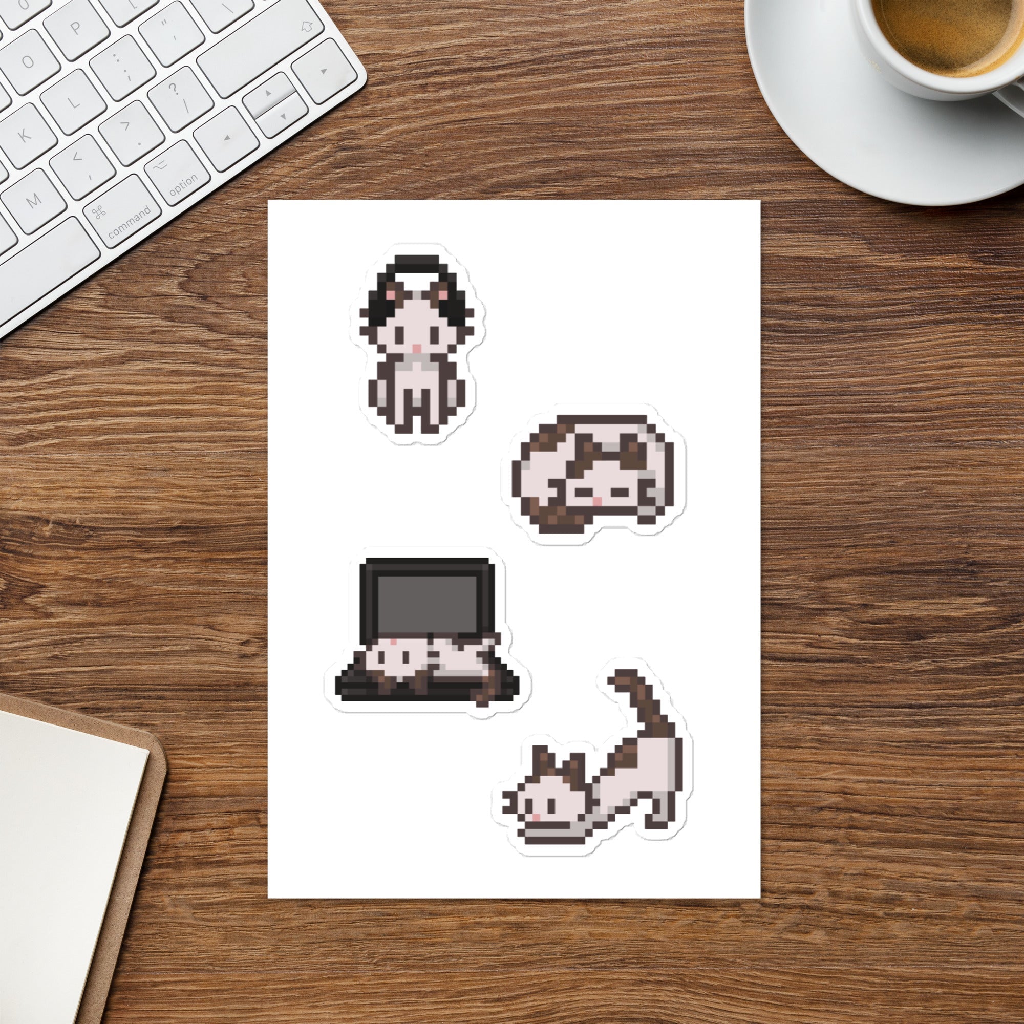 Chilaquiles Kitty Gamer | Sticker sheet | Cozy Gamer Threads and Thistles Inventory