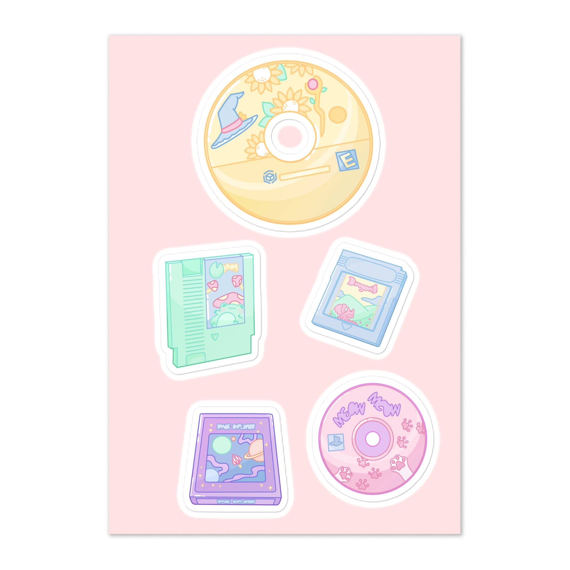 Gaming Cartridges | Sticker sheet | Retro Gaming Threads & Thistles Inventory