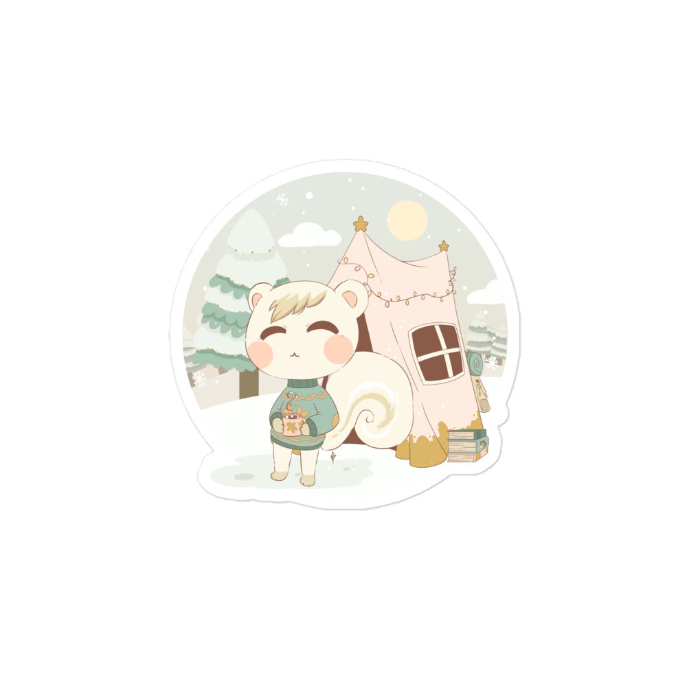 Marshal's Cozy Christmas | Cozy Gamer Animal Crossing | Bubble-free stickers Threads & Thistles Inventory 4″×4″