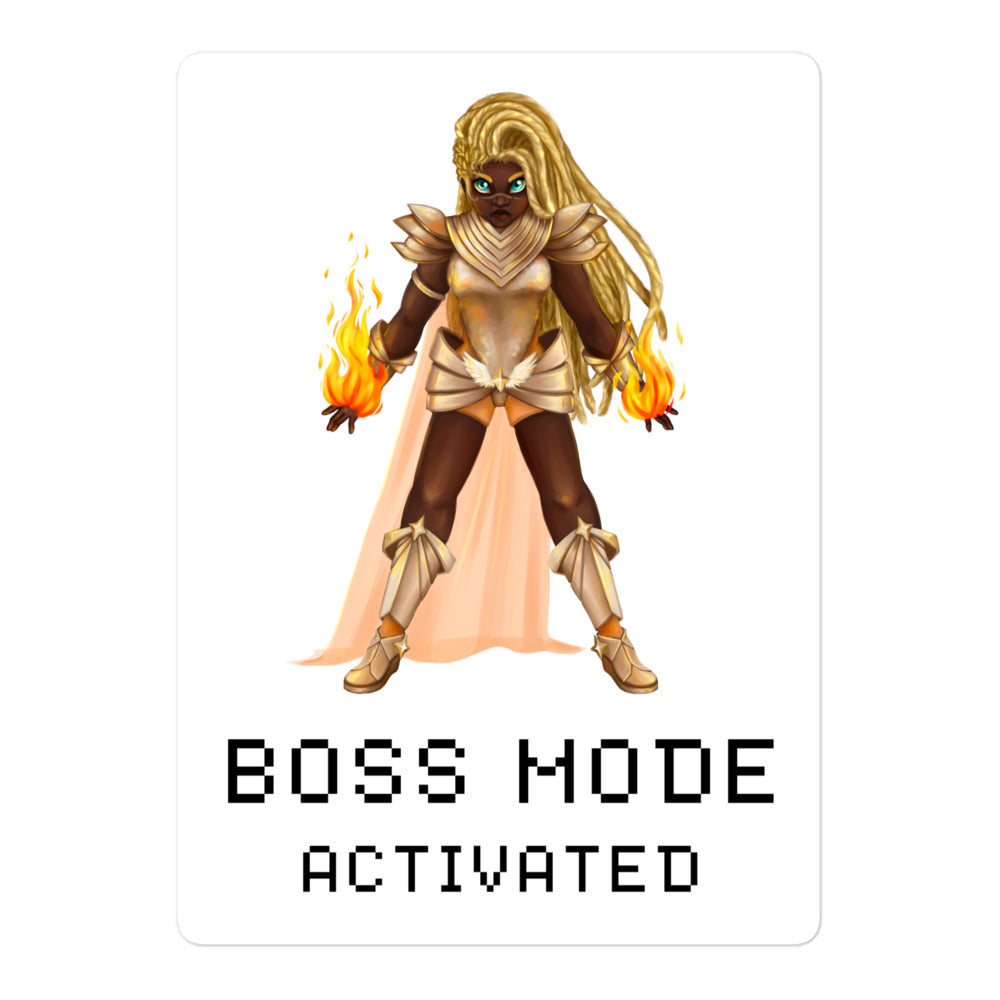Boss Mode | Bubble-free stickers | Feminist Gamer Threads and Thistles Inventory 5.5″×5.5″