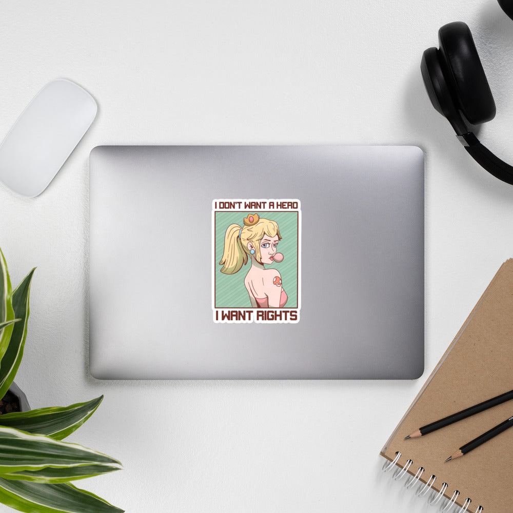 I Want Rights | Bubble-free stickers | Feminist Gamer Threads and Thistles Inventory