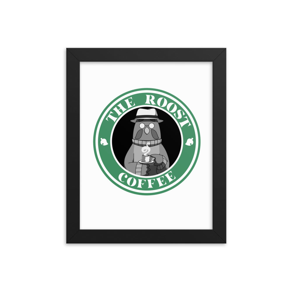 The Roost Coffee | 8x10 Framed photo paper poster | Animal Crossing Threads and Thistles Inventory Black