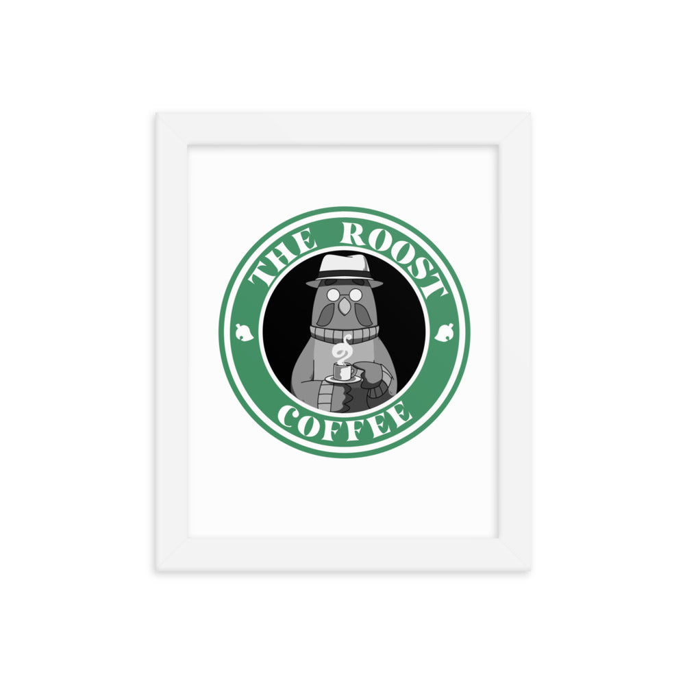 The Roost Coffee | 8x10 Framed photo paper poster | Animal Crossing Threads and Thistles Inventory White