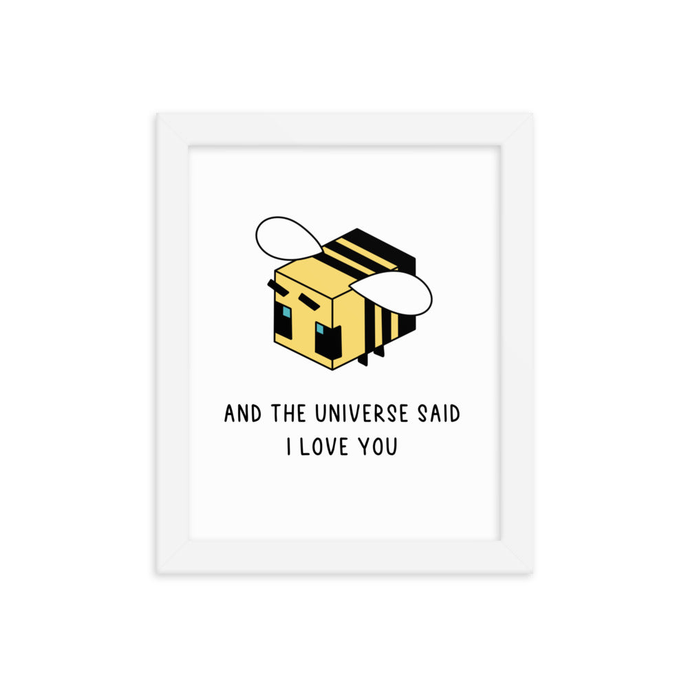 The Universe Said I Love You | 8x10 Framed photo paper poster | Minecraft Threads and Thistles Inventory White