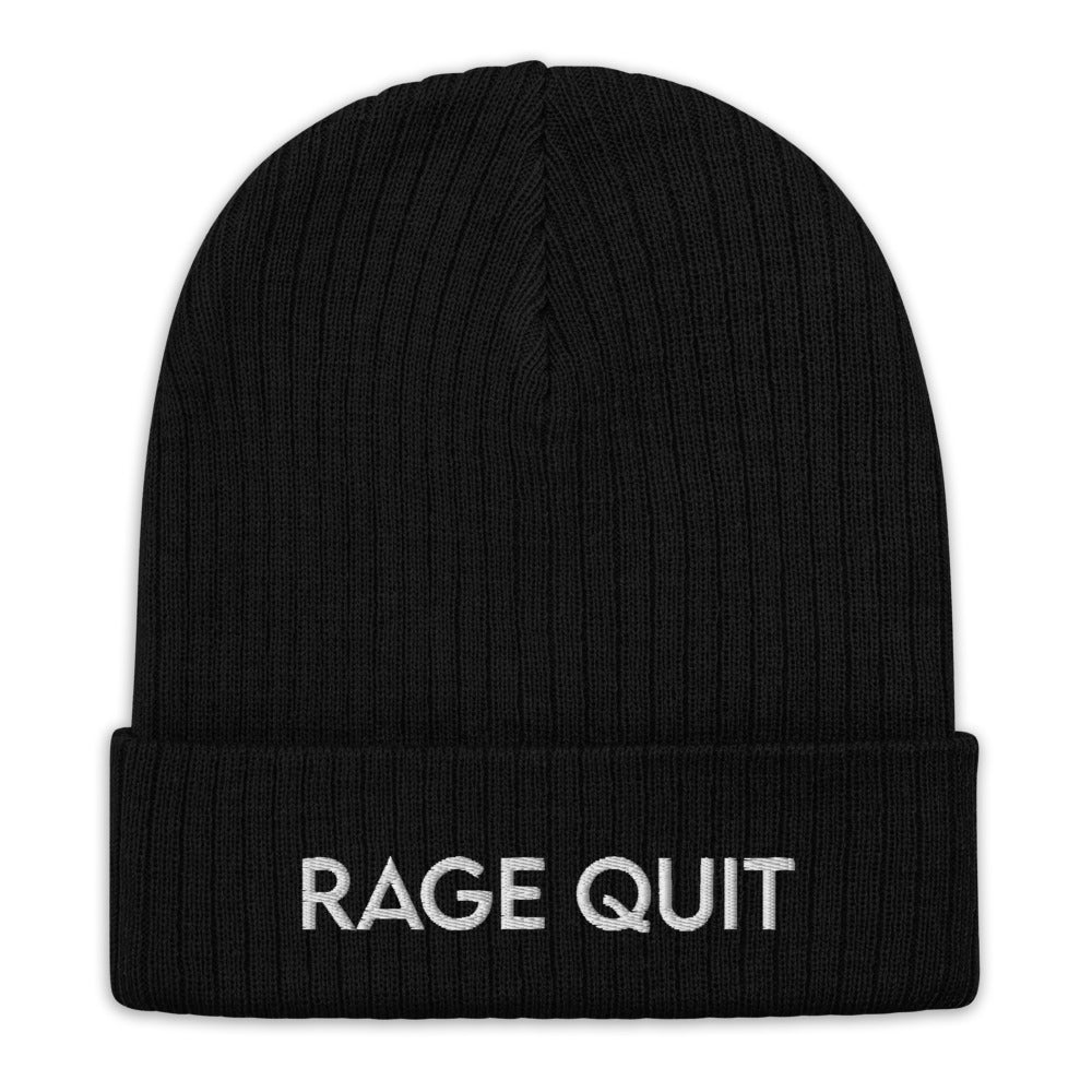 Rage Quit | Recycled cuffed beanie Threads and Thistles Inventory 