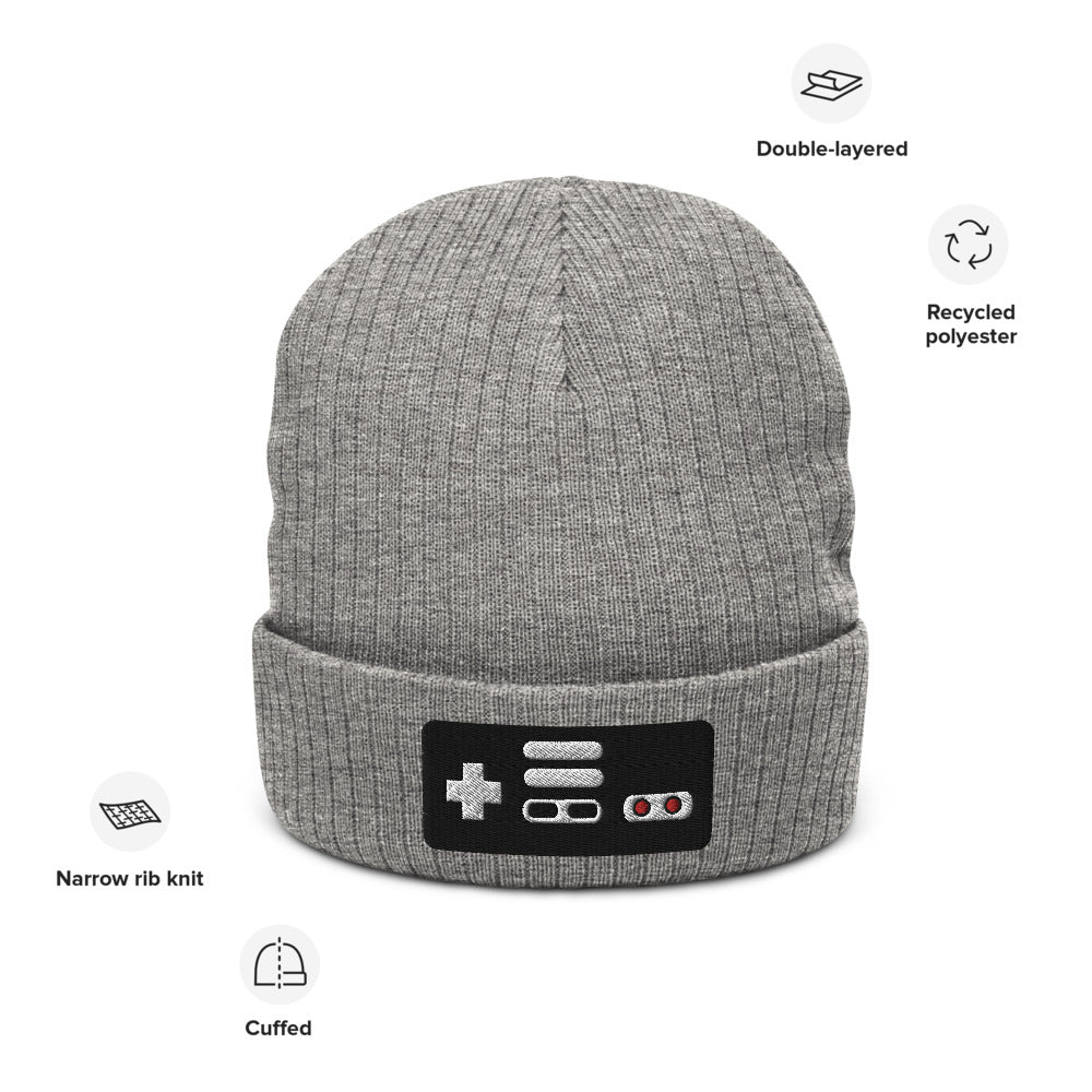 NES Controller | Recycled cuffed beanie Threads and Thistles Inventory