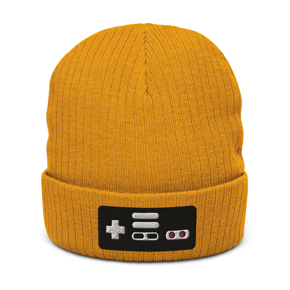 NES Controller | Recycled cuffed beanie Threads and Thistles Inventory Mustard