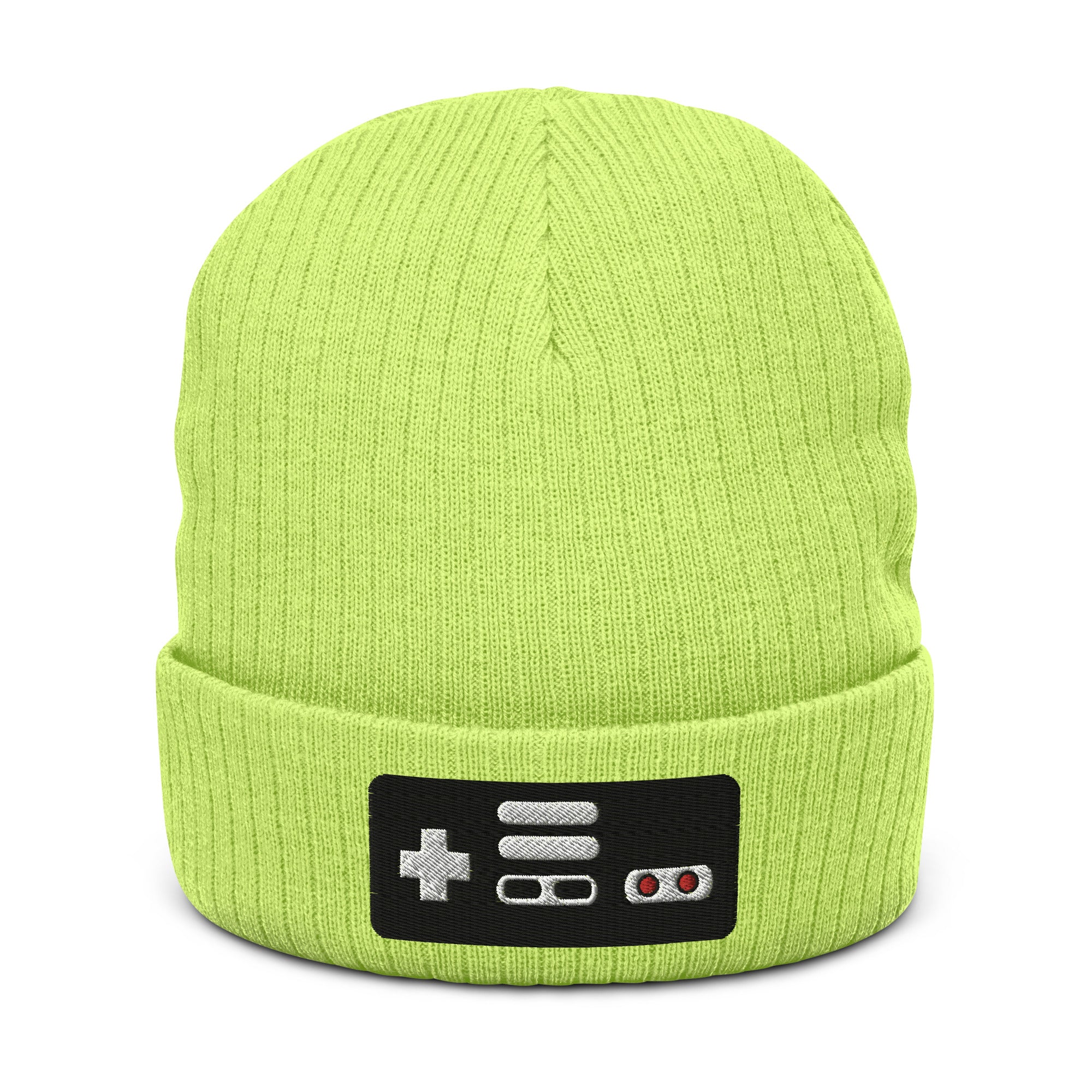NES Controller | Recycled cuffed beanie Threads and Thistles Inventory Acid Green