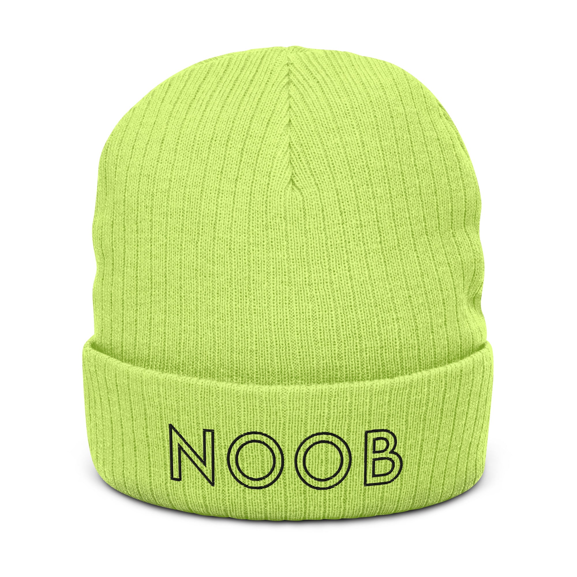 Noob | Recycled cuffed beanie Threads and Thistles Inventory Acid Green