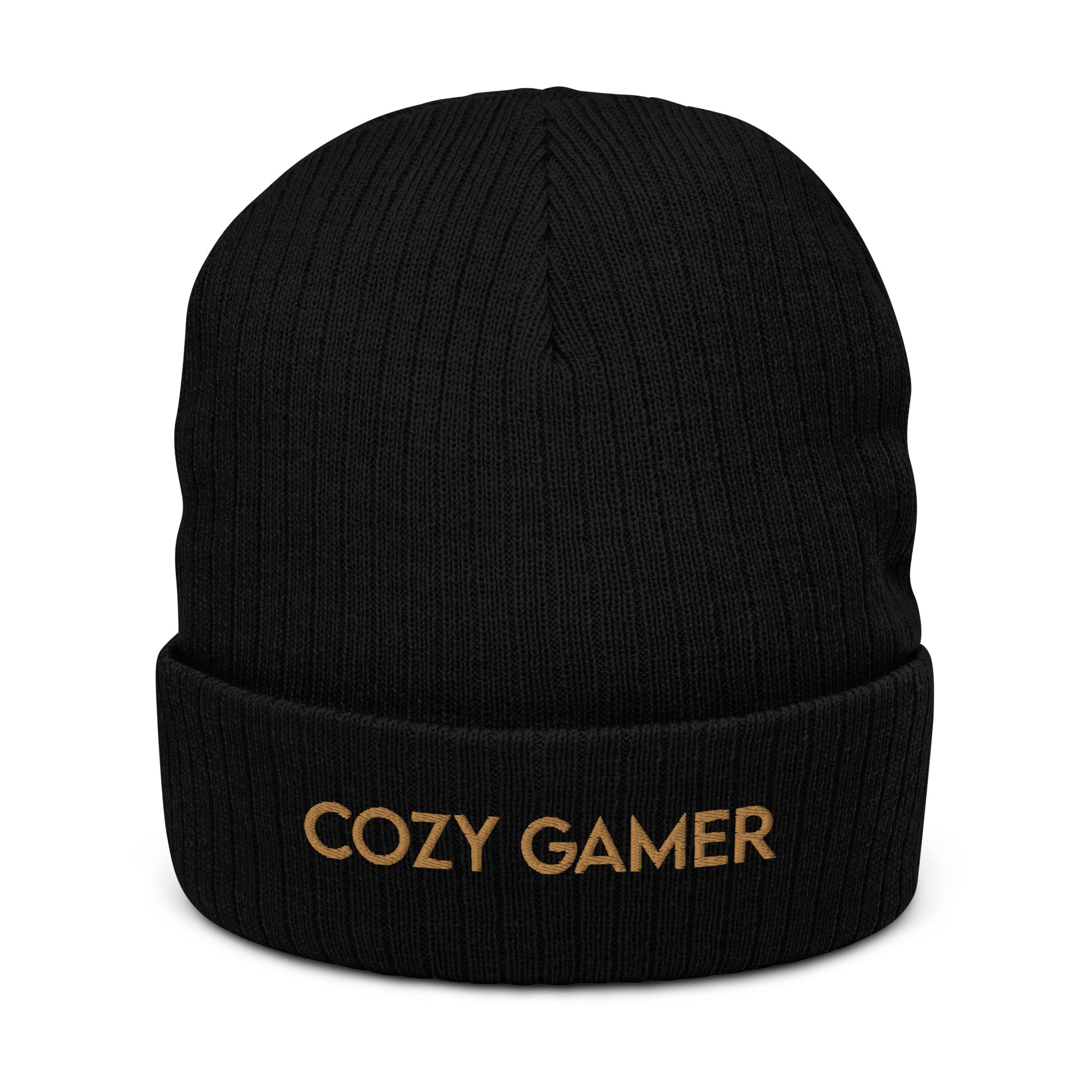 Cozy Gamer | Ribbed knit beanie Threads and Thistles Inventory Black