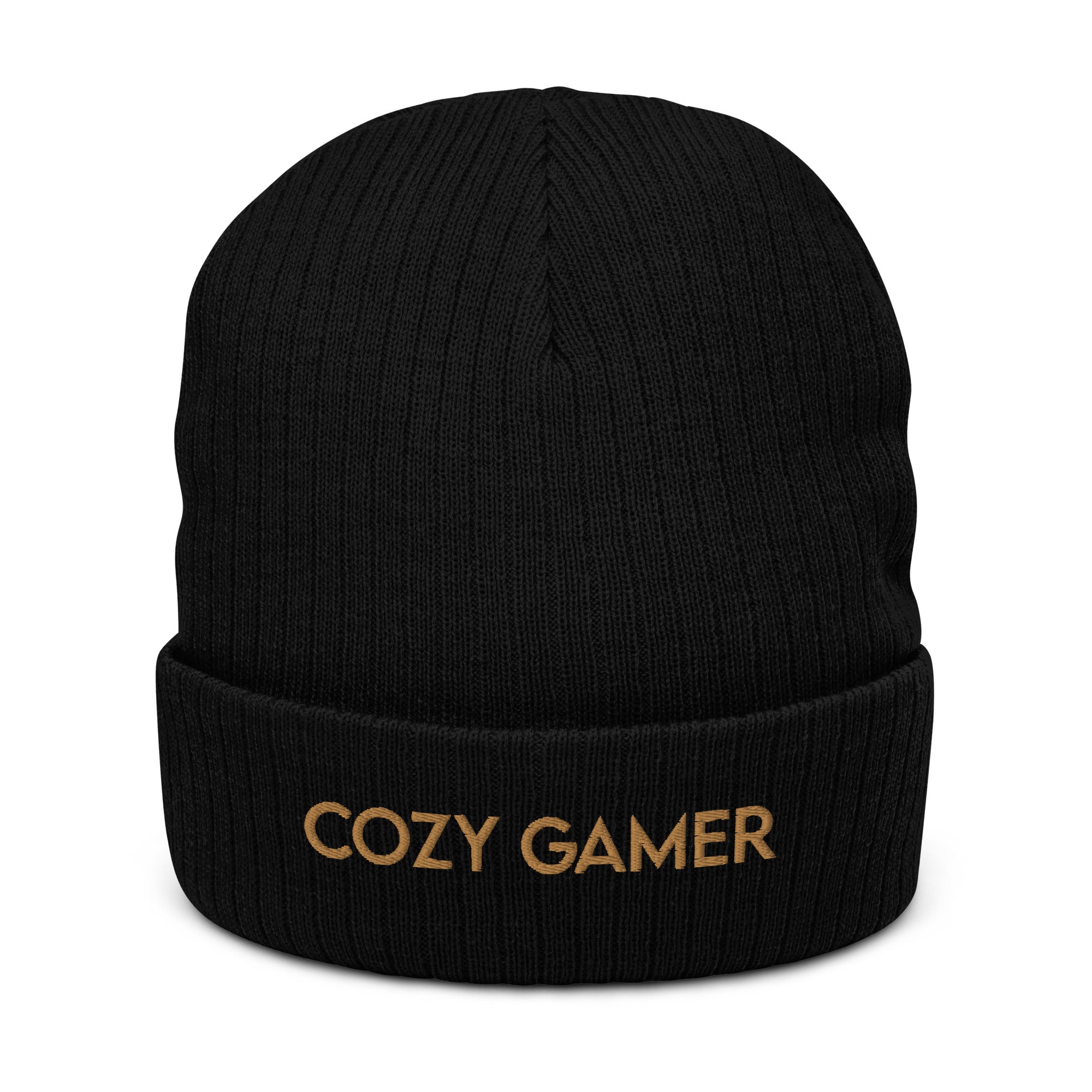 Cozy Gamer | Ribbed knit beanie Threads and Thistles Inventory Black 