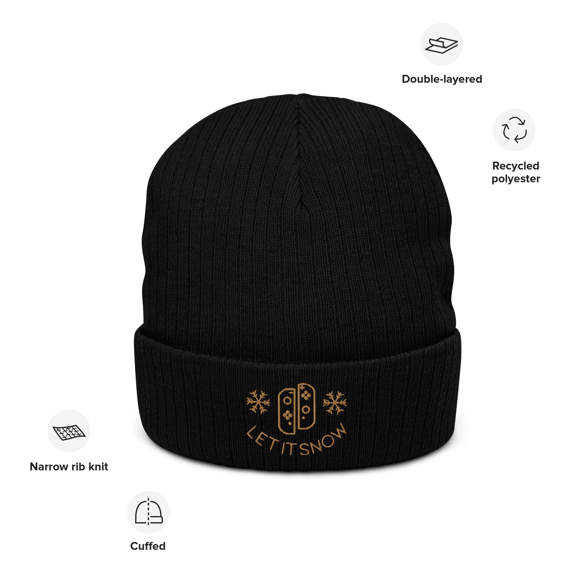 Cozy Gamer Christmas | Ribbed knit beanie Threads & Thistles Inventory