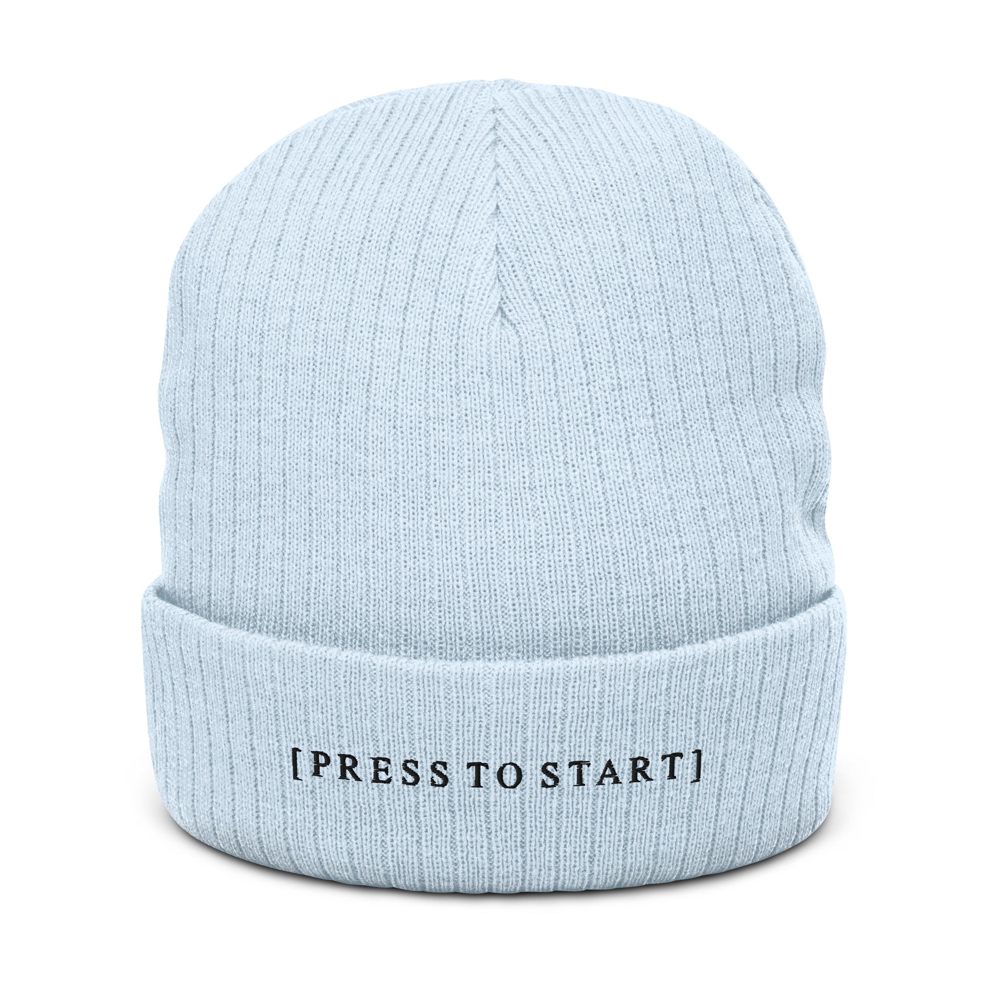 Press to Start | Recycled cuffed beanie Threads and Thistles Inventory Light Blue