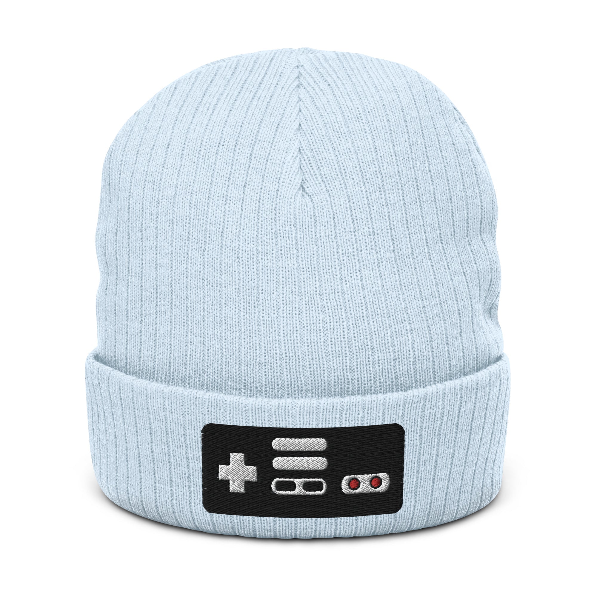 NES Controller | Recycled cuffed beanie Threads and Thistles Inventory Light Blue