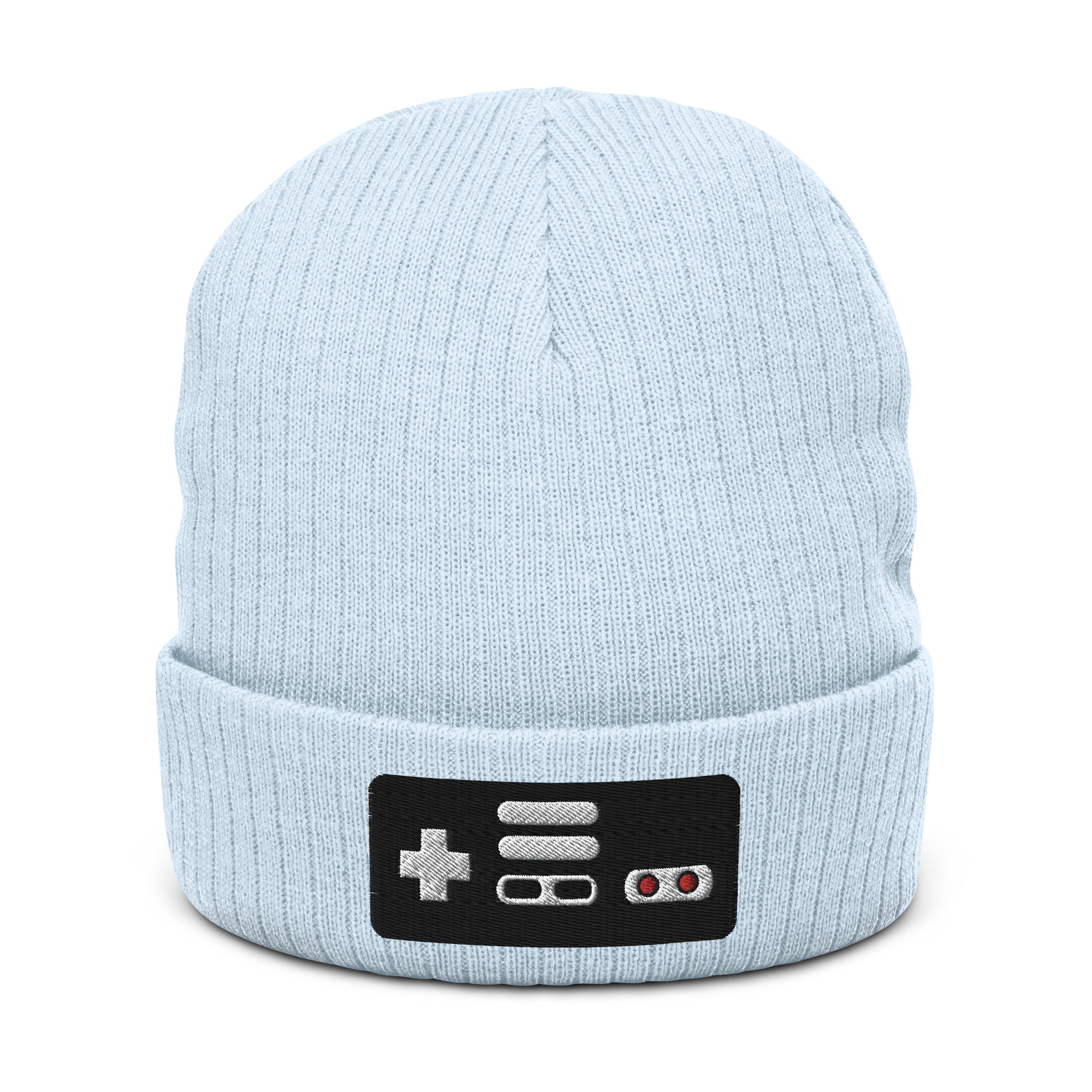 NES Controller | Recycled cuffed beanie Threads and Thistles Inventory Light Blue 