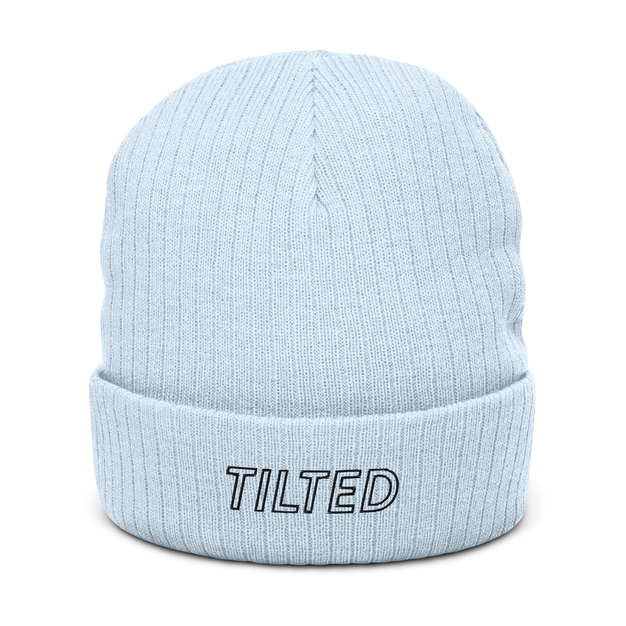 Tilted | Recycled cuffed beanie Threads and Thistles Inventory Light Blue