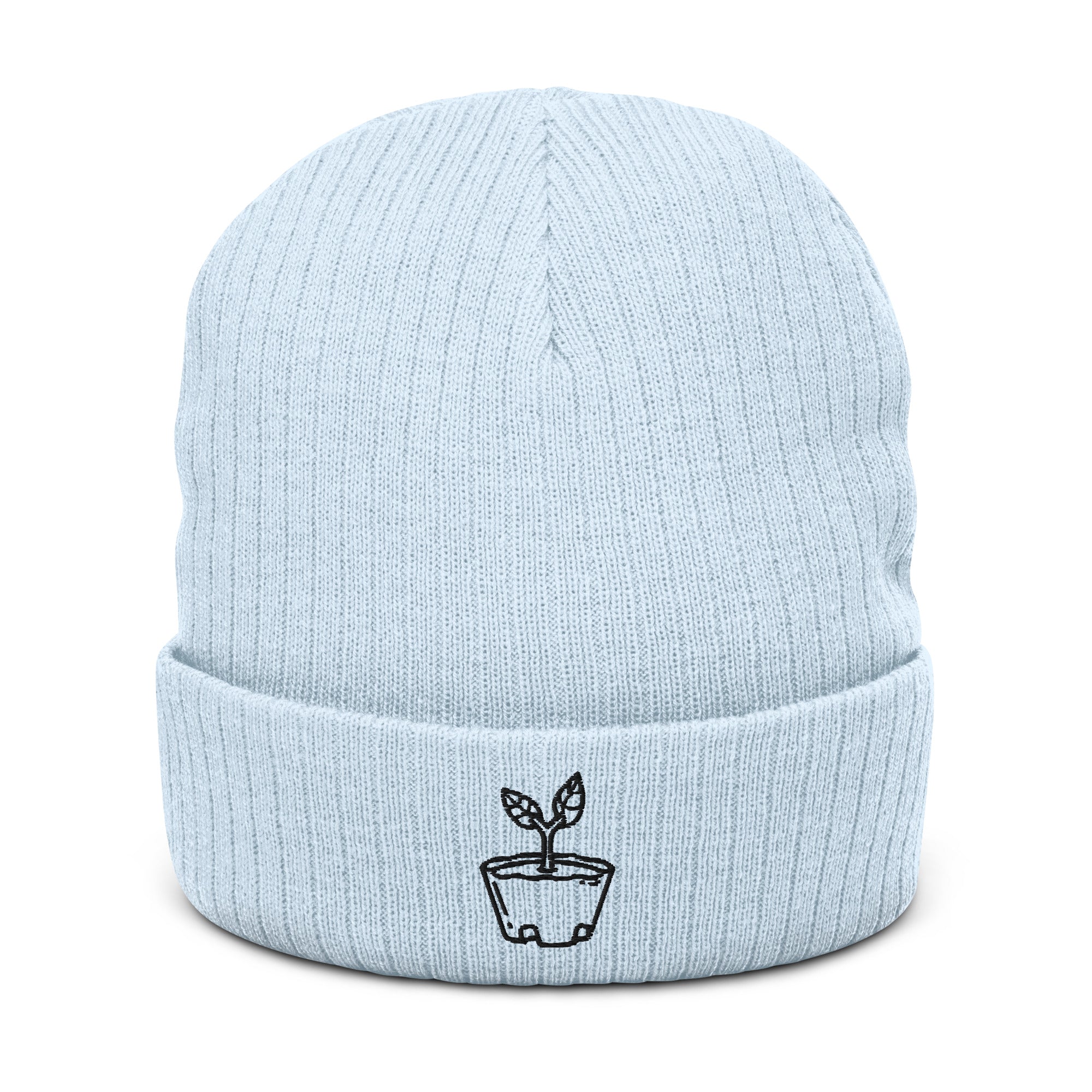 Sapling | Recycled cuffed beanie | Animal Crossing Threads and Thistles Inventory Light Blue