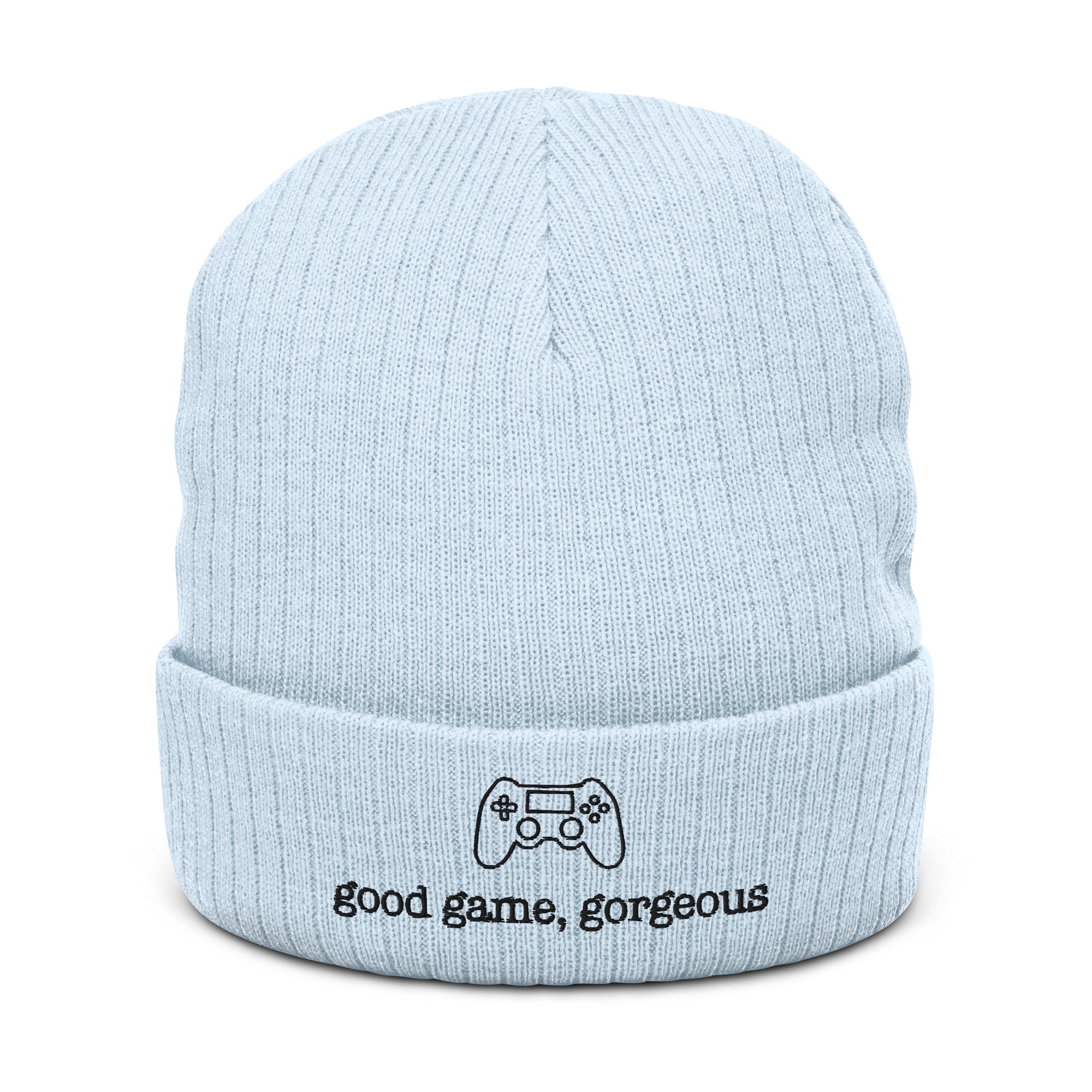 Good Game, Gorgeous | Recycled cuffed beanie Threads and Thistles Inventory Light Blue