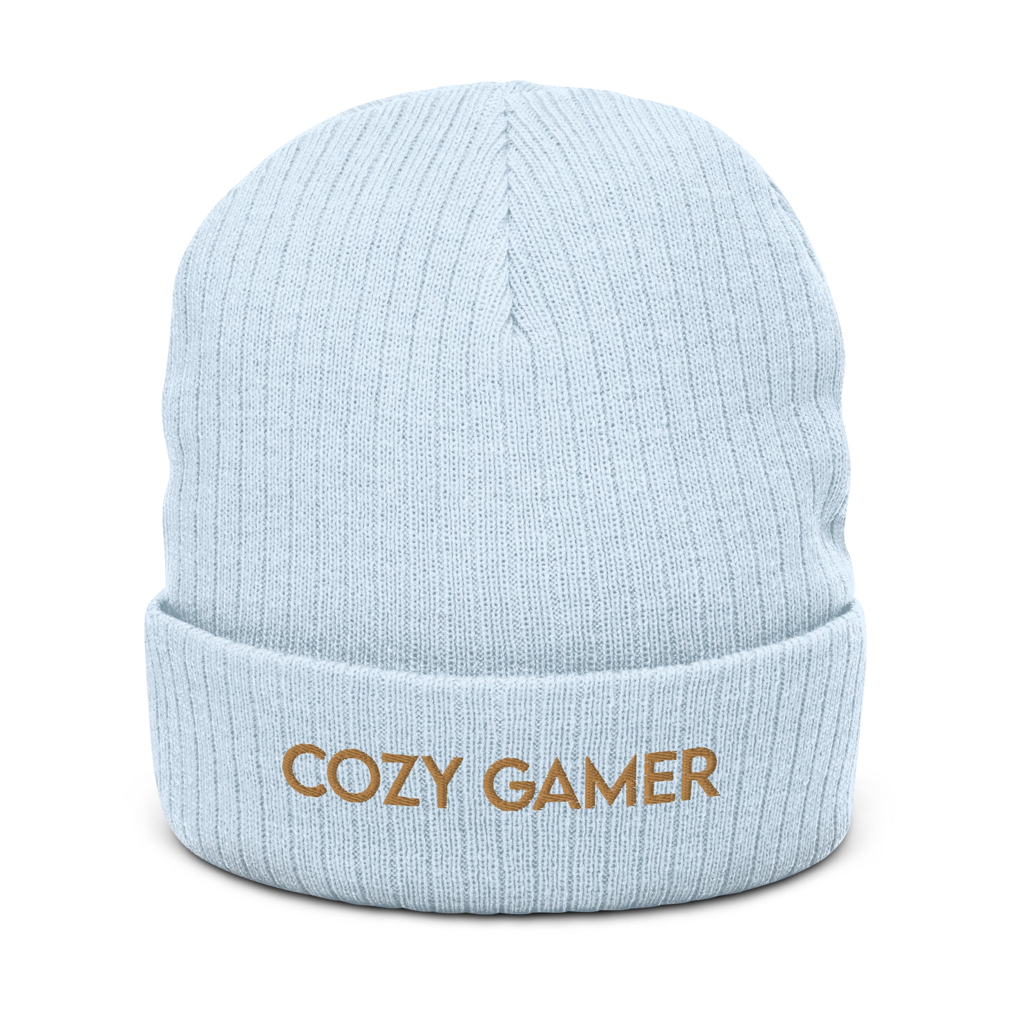 Cozy Gamer | Ribbed knit beanie Threads and Thistles Inventory Light Blue