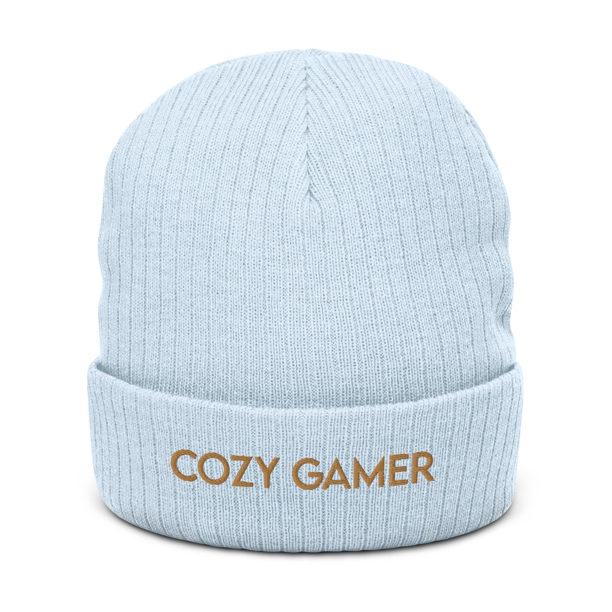 Cozy Gamer | Ribbed knit beanie Threads and Thistles Inventory Light Blue 