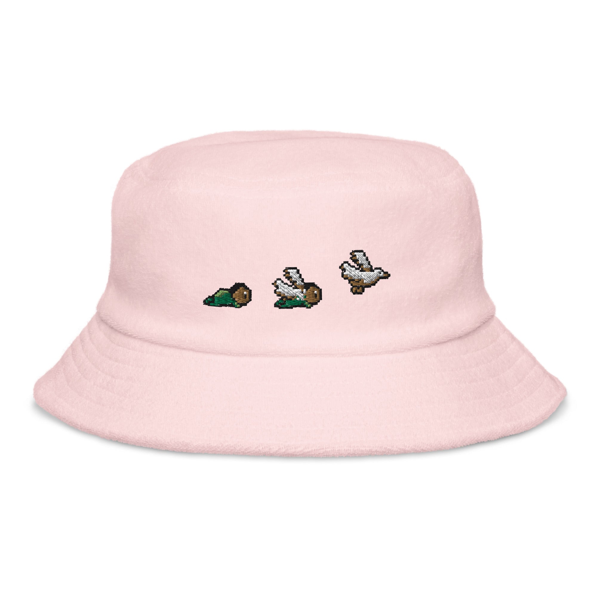 Good Humor Babies | Terry cloth bucket hat | Stardew Valley Threads and Thistles Inventory Light Pink