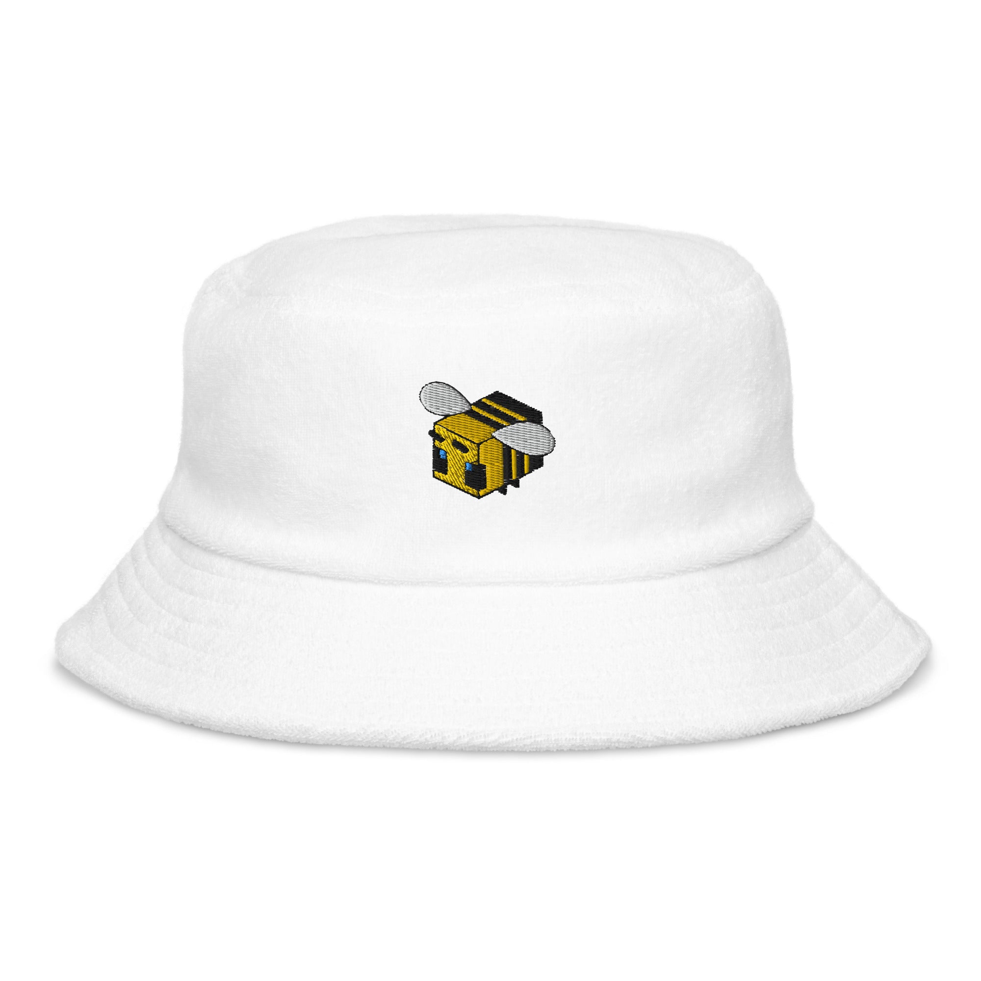 Minecraft Bee | Terry cloth bucket hat | Minecraft Threads and Thistles Inventory White