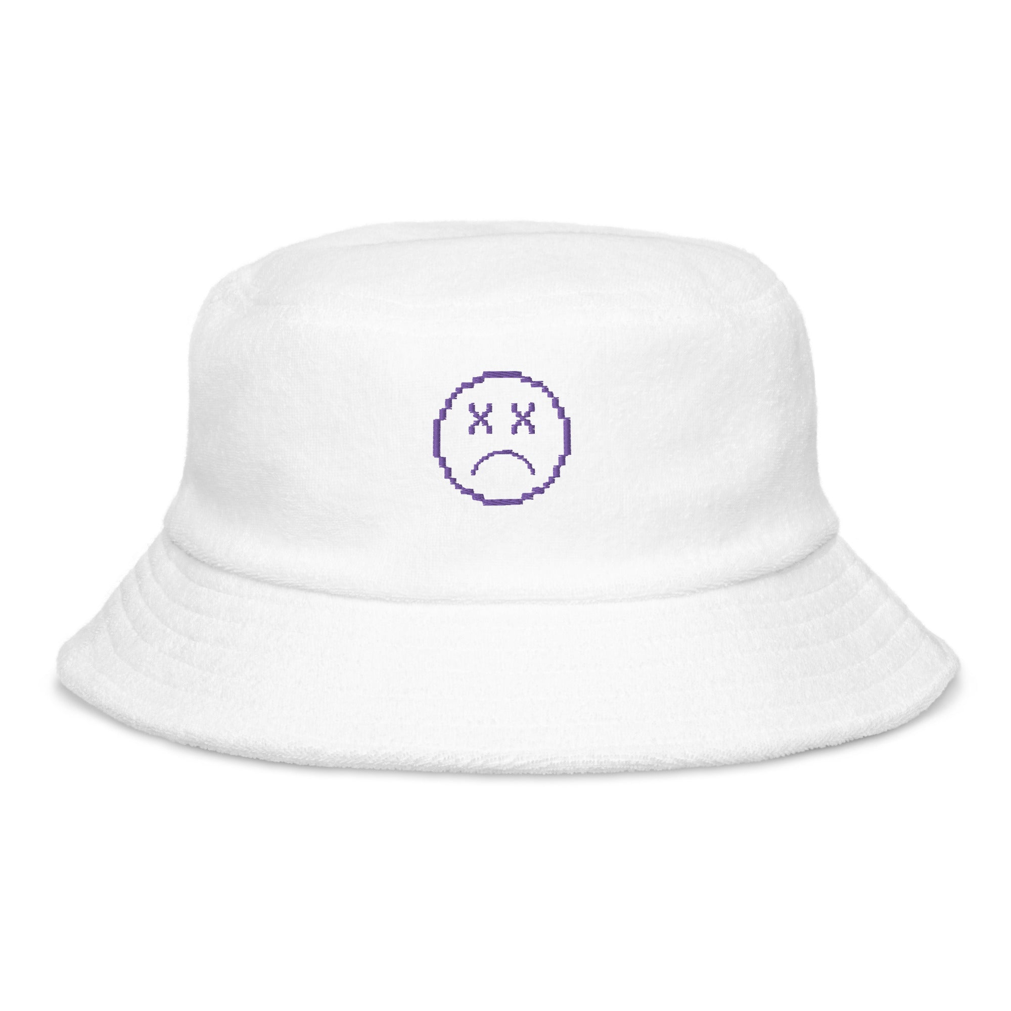 Game Over Smiley | Terry cloth bucket hat Threads and Thistles Inventory White