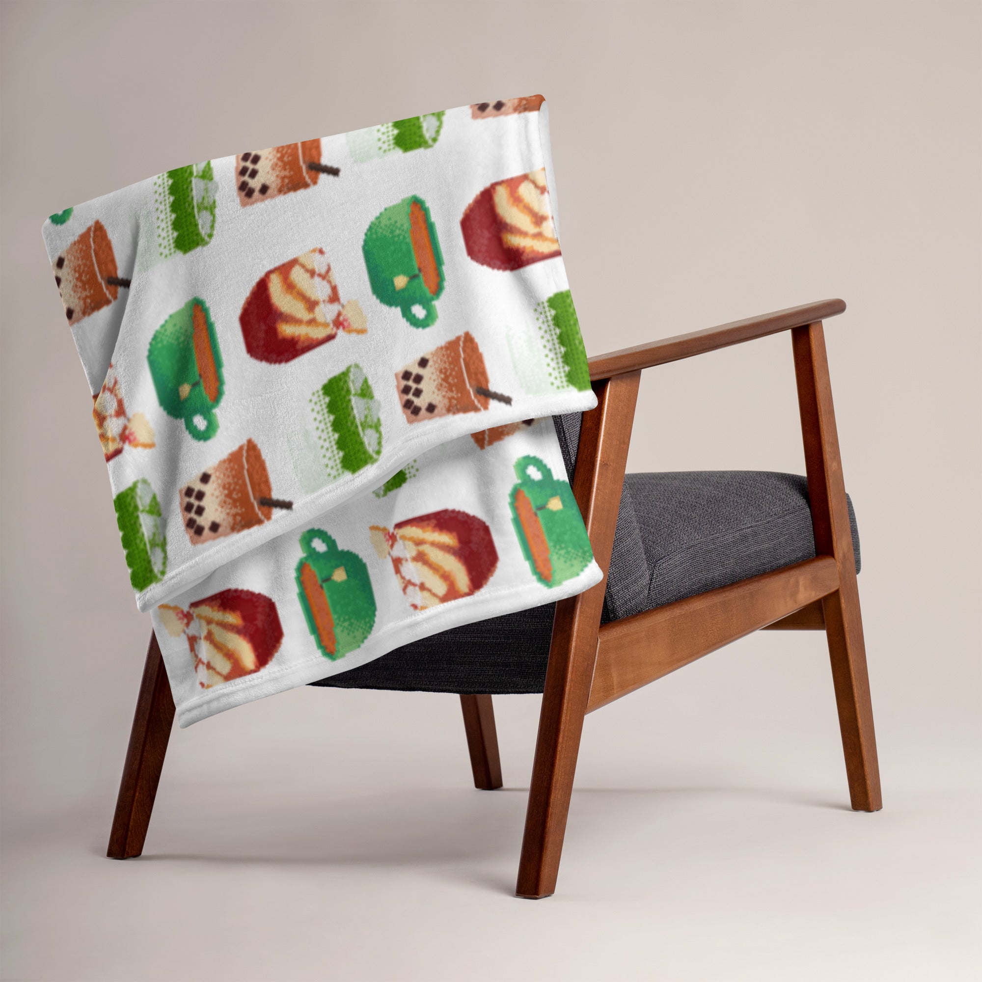 Pixelated Tea | Throw Blanket | Cozy Gamer Threads and Thistles Inventory