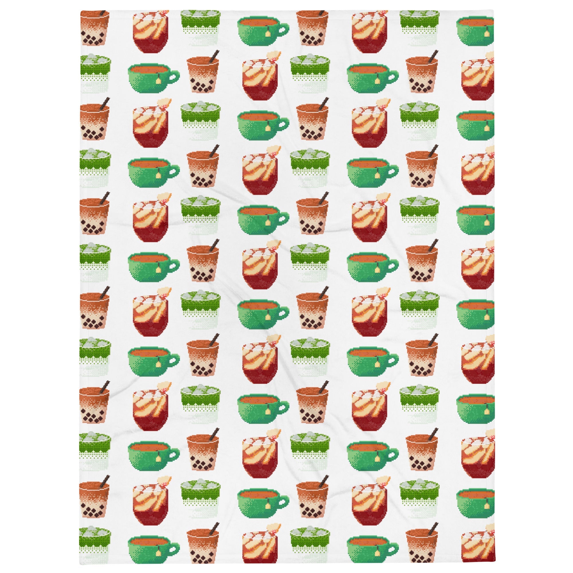 Pixelated Tea | 60x80 Throw Blanket | Cozy Gamer Blankets Threads and Thistles Inventory