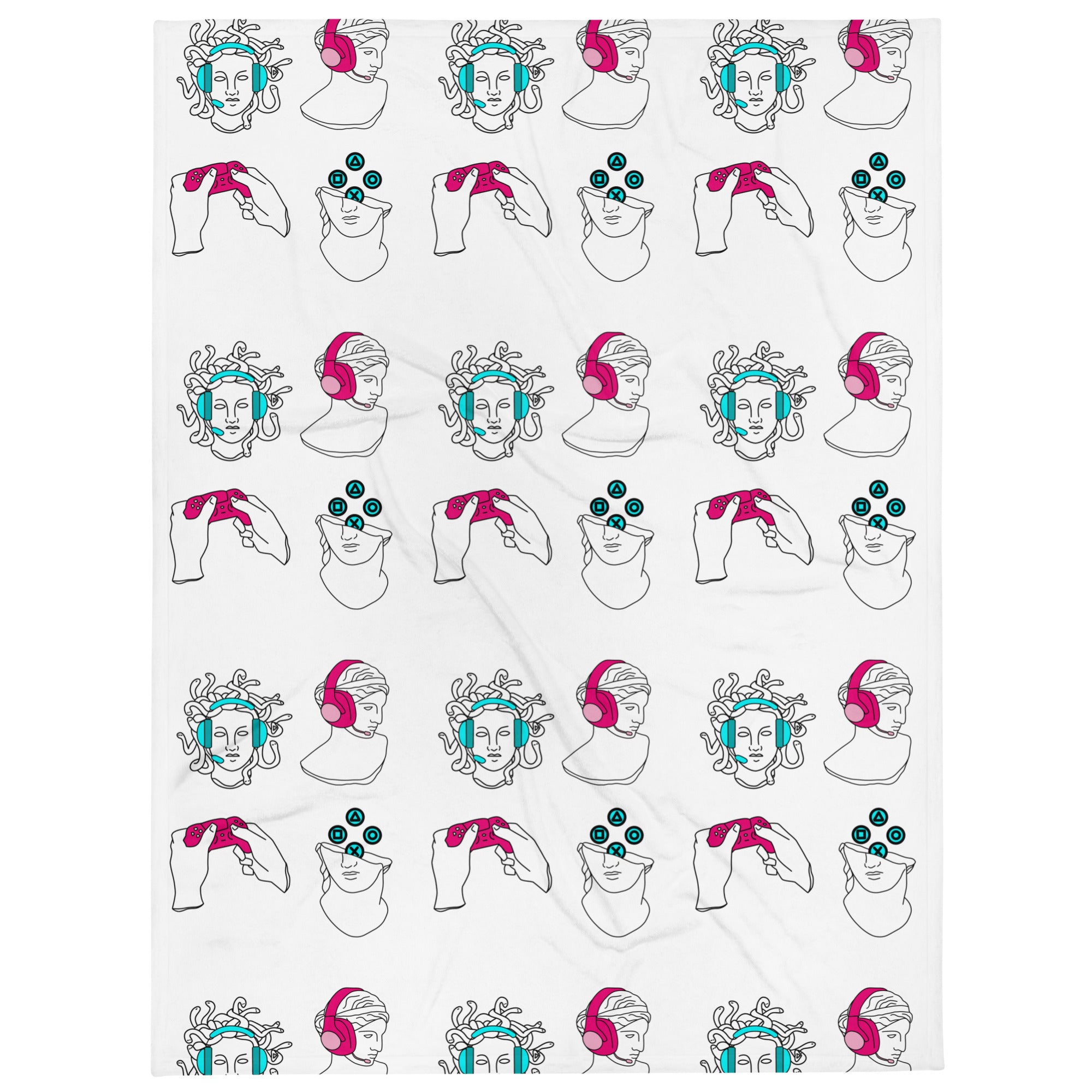 Gamer Statues | 60x80 Throw Blanket | Feminist Gamer Blankets Threads and Thistles Inventory