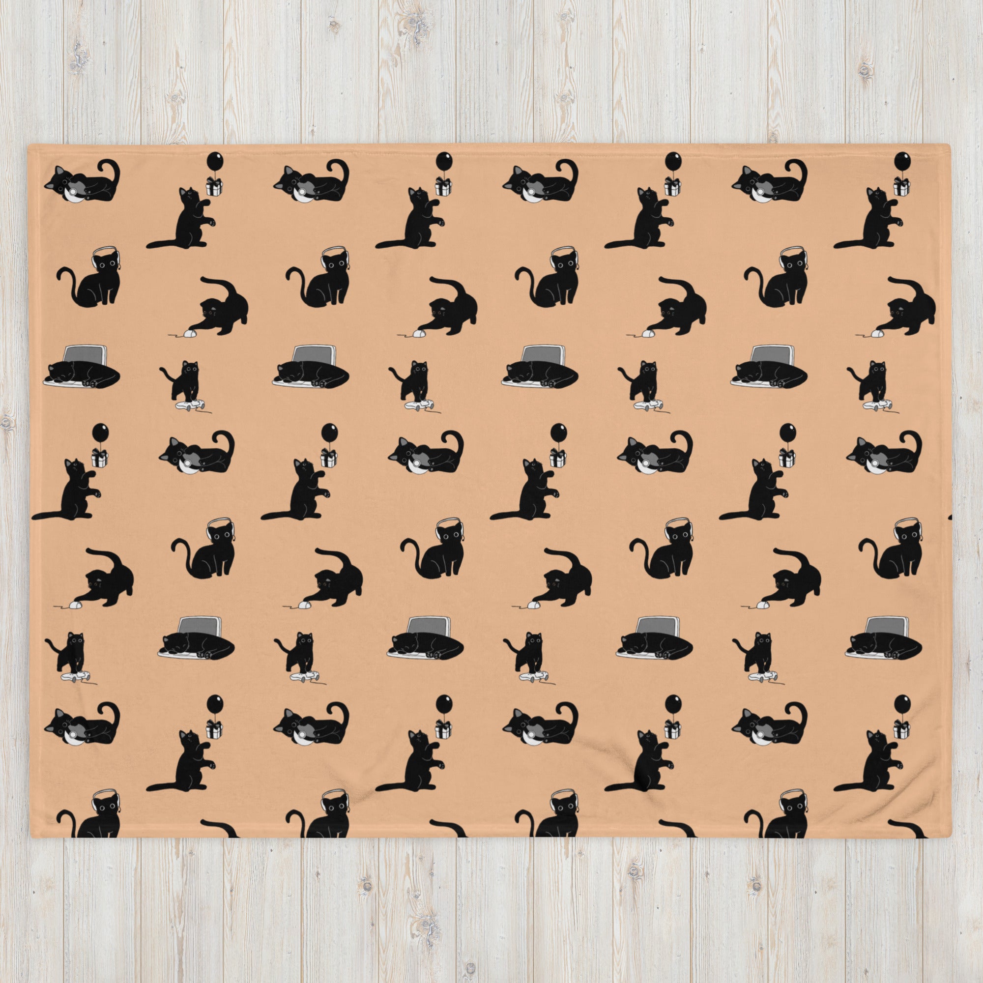 Black Cats Gaming | 60x80 Throw Blanket Blankets Threads and Thistles Inventory
