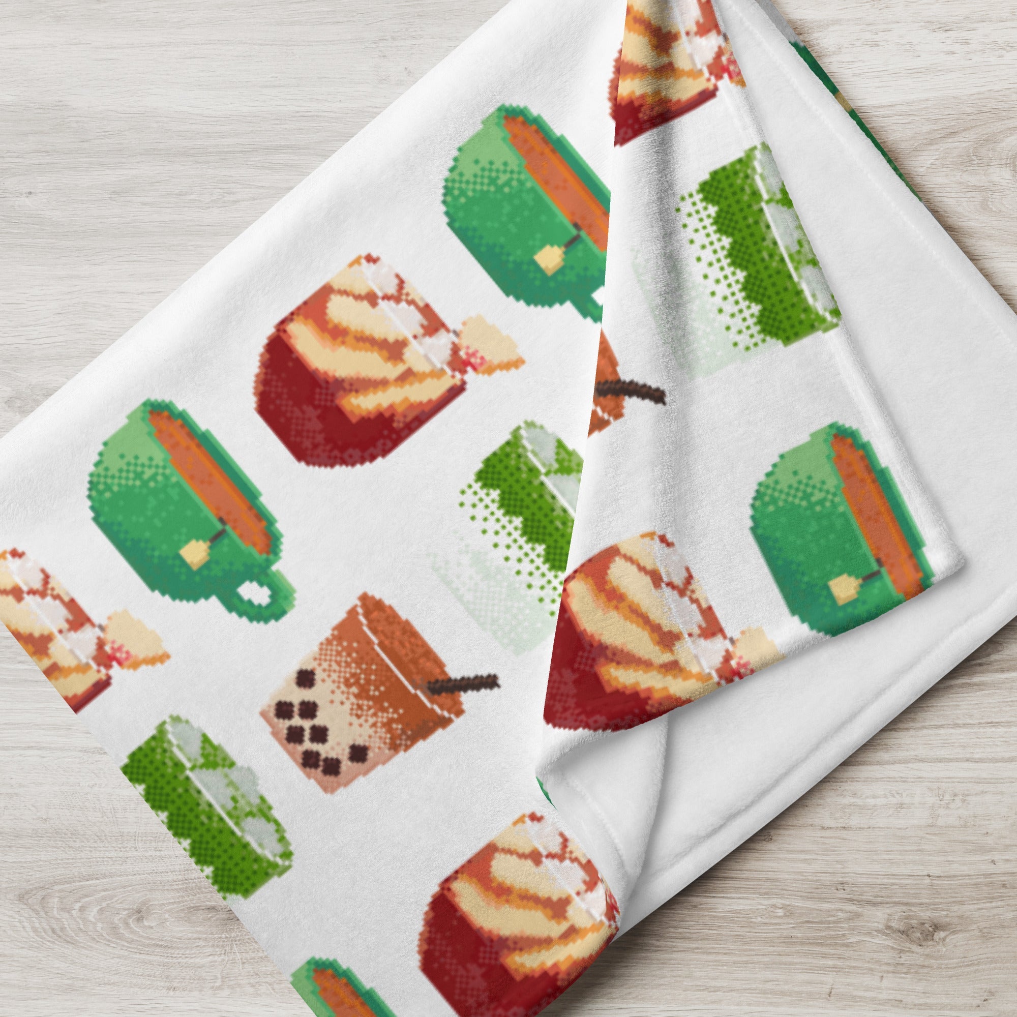 Pixelated Tea | 60x80 Throw Blanket | Cozy Gamer Blankets Threads and Thistles Inventory