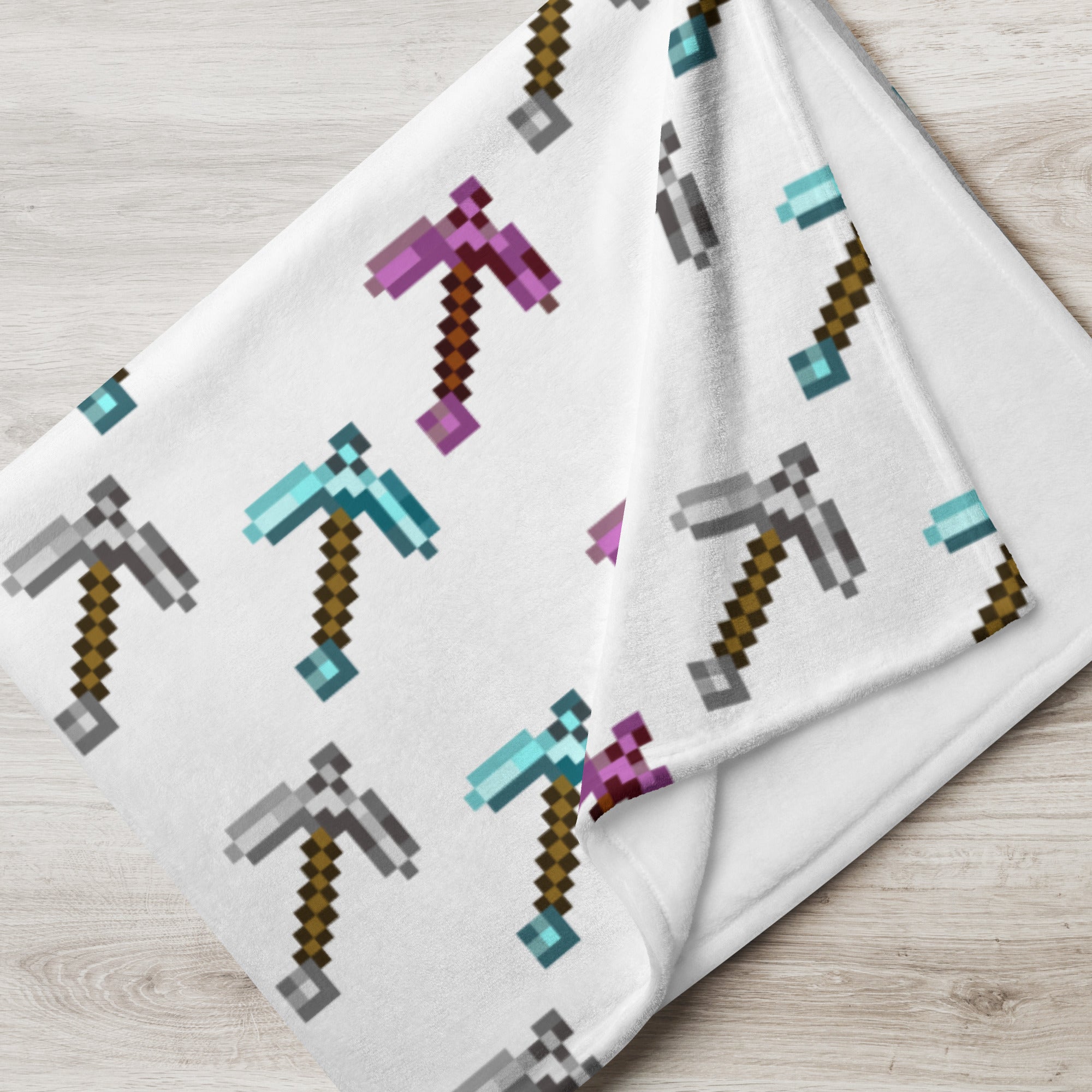 Pickaxe | 60x80 Throw Blanket | Minecraft Blankets Threads and Thistles Inventory